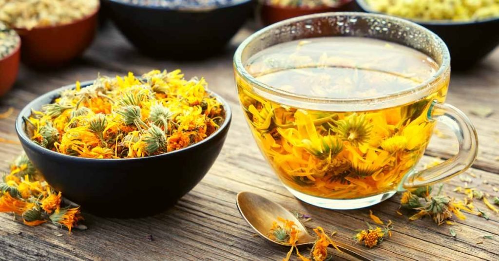 Marigold tea decreases cramps and regulates menstrual flow
